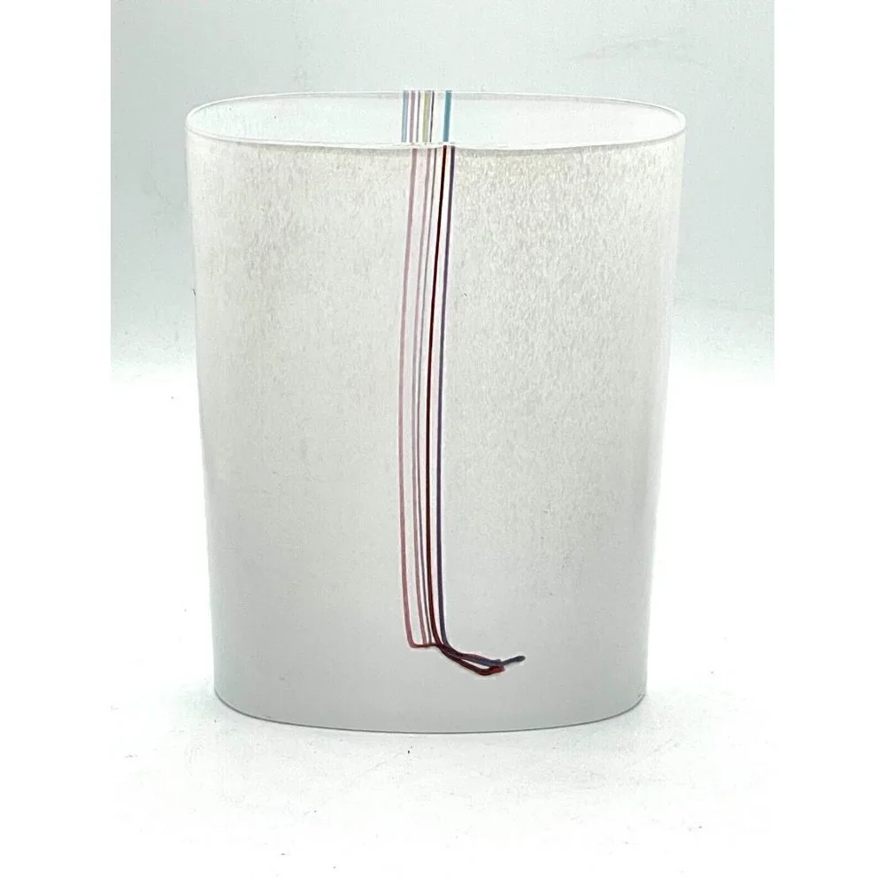 Bertil Vallien Kosta Boda Vintage 70s Signed Swedish Art Glass Rainbow Vase